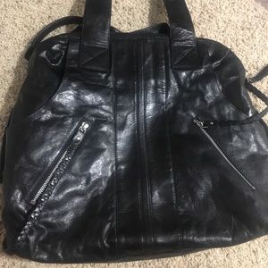 Black genuine Leather handbag